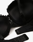  Sutien Push Up Negru-Bej cu Dantelă Decorativă și Pandantiv Gialine