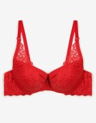  Sutien Roșu cu efect Push Up Decorat cu dantelă Ivmeria