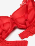  Sutien Roșu cu efect Push Up Decorat cu dantelă Ivmeria