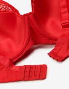  Sutien roșu din dantelă full cup cu zirconii decorative pe fundiță Nikoriana