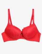 Sutien roșu Push-up cu Dantelă Decorativă și Pandantiv Gialine