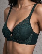  Sutien Verde închis cu Dantelă și Funcție Push Up Wifia