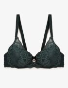  Sutien Verde închis cu Dantelă și Funcție Push Up Wifia