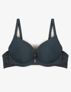  Sutien Verde închis cu efect Push-up și dantelă decorativă Emithria