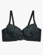  Sutien Verde închis Push-Up Decorat cu Dantelă și Inscripții cu Paiete Elisei