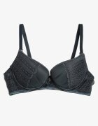  Sutien Verde închis Push Up Decorat cu Dantelă și Strasuri Topazia
