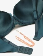  Sutien Verde închis Push-up Decorat cu lănțișor și cristal Brinanna
