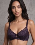  Sutien Violet cu Dantelă și Funcție Push Up Wifia