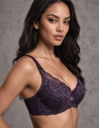  Sutien Violet cu Dantelă și Funcție Push Up Wifia