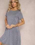 sweet&girl Rochie Albastră Evazată cu model ornamental din viscoză Oflia