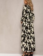 sweet&girl Rochie Bej-Negru tip cămașă Maxi cu Imprimeu Geometric Qerida