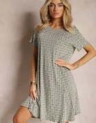 sweet&girl Rochie Evazată Verde-Bej cu model ornamental din viscoză Oflia