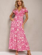 sweet&girl Rochie Maxi Rozalie Cloș cu Decolteu Petrecut cu Imprimeu Floral Leivori