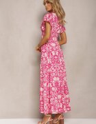 sweet&girl Rochie Maxi Rozalie Cloș cu Decolteu Petrecut cu Imprimeu Floral Leivori