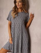 sweet&girl Rochie Mini Bleumarin cu Mâneci Scurte și Imprimeu Floral Cassatha