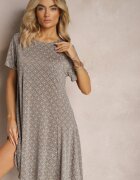 sweet&girl Rochie Mini Verde-Bej din Viscoză cu tiv evazat Lontassa