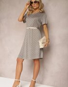 sweet&girl Rochie Mini Verde-Bej din Viscoză cu tiv evazat Lontassa