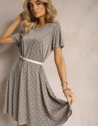 sweet&girl Rochie Mini Verde-Bej din Viscoză cu tiv evazat Lontassa