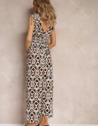 sweet&girl Salopetă maro din vâscoză cu picioare lungi și elastic în talie Landina