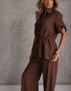 sweet&girl Set de vară bogat în vâscoză pantaloni largi și bluză Utility Carolda Maro