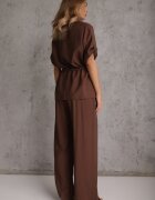 sweet&girl Set de vară bogat în vâscoză pantaloni largi și bluză Utility Carolda Maro