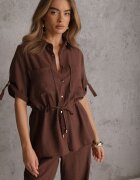 sweet&girl Set de vară bogat în vâscoză pantaloni largi și bluză Utility Carolda Maro