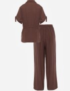 sweet&girl Set de vară bogat în vâscoză pantaloni largi și bluză Utility Carolda Maro