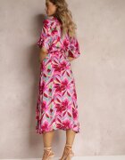 sweewe Rochie cămașă fucsia din vâscoză și cu cordon Batin