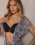 swest Acoperământ de plajă Negru-Alb Legată Sadeleve