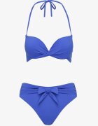 swest Bikini Albastre Chiloți și Sutien Decorate cu Legătură Saniorie