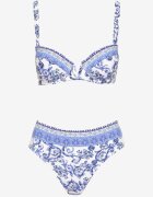 swest Bikini Albastru Cu imprimeu ornamental Sutien și Chiloți Mirulea