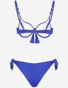 swest Bikini Albastru Slip și Sutien cu Legături Sadeenne