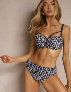swest Bikini Bleumarin Sutien și Chiloți Tip Slip cu Model Geometric Linarissa