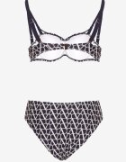 swest Bikini Bleumarin Sutien și Chiloți Tip Slip cu Model Geometric Linarissa