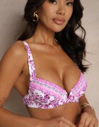 swest Bikini Fucsia Decorat Cu Imprimeu Ornamental Sutien Și Chiloți Mirulea