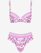 swest Bikini Fucsia Decorat Cu Imprimeu Ornamental Sutien Și Chiloți Mirulea