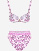 swest Bikini Fucsia Decorat Cu Imprimeu Ornamental Sutien Și Chiloți Mirulea