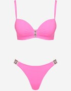 swest Bikini Fucsia Sutien și Chiloți clasici cu Aplicație cu Zirconii Nateria