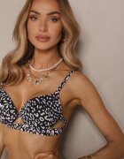 swest Bikini Negre cu Imprimeu Leopard Sutien și Chiloți tip slip Decorați cu Decupaje Savrienne