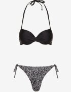 swest Bikini Negre Legate Sutien halter și Chiloți tip slip Savadine