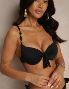swest Bikini Negru Chiloți și Sutien cu Legătură Sadeenne