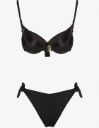 swest Bikini Negru Chiloți și Sutien cu Legătură Sadeenne