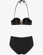 swest Bikini Negru Slip și Sutien cu Inserție Decorativă Natamara