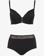 swest Bikini Negru Sutien Decorat cu aplicație și Chiloți tip Figi Iffirelle