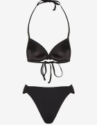 swest Bikini Negru Sutien Push Up Legat și Chiloți Tip Slip Mirisenia