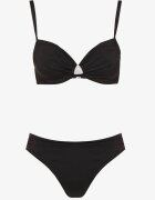 swest Bikini Negru Sutien și Figi cu Aplicație Triunghiulară Natizeria