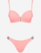 swest Bikini Roz Sutien și Chiloți slip cu aplicație cu zirconii Nateria