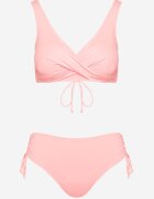 swest Bikini Roz Sutien și Slip cu Legături Kinalisa