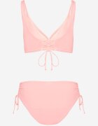 swest Bikini Roz Sutien și Slip cu Legături Kinalisa