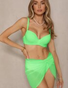 swest Bikini verde Chiloți tip slip Sutien încrețit și Pareo Natovena